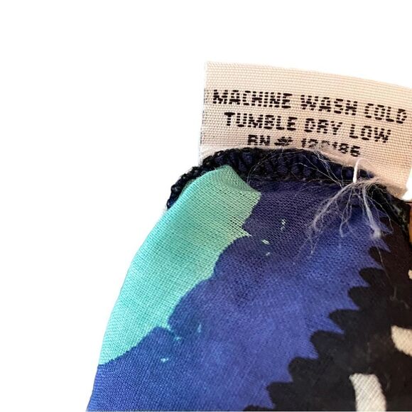 KikiSol Sz S Black Blue Teal Geometric Print Lightweight Long Sleeve Swim Cover - Picture 7 of 7